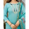 Women's Viscose Embroidered Straight Kurta with Pant And Dupatta Sets