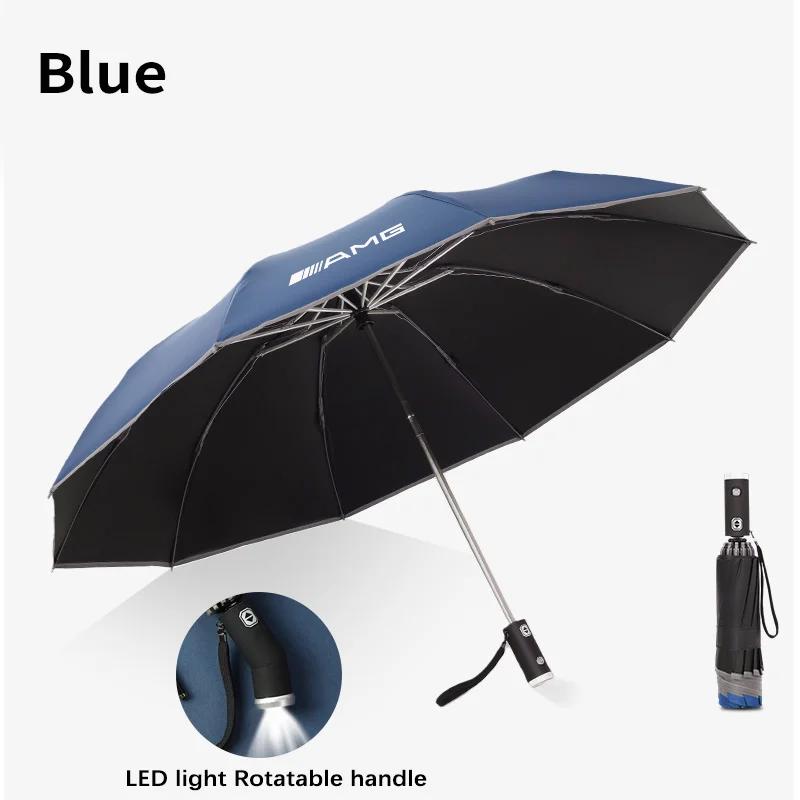 

Car Sticker Car Led Light Automatic Folding Windproof Sunshade Umbrella For Mercedes-Benz AMG A C E S Class Sprinter GLC ML SLK синій