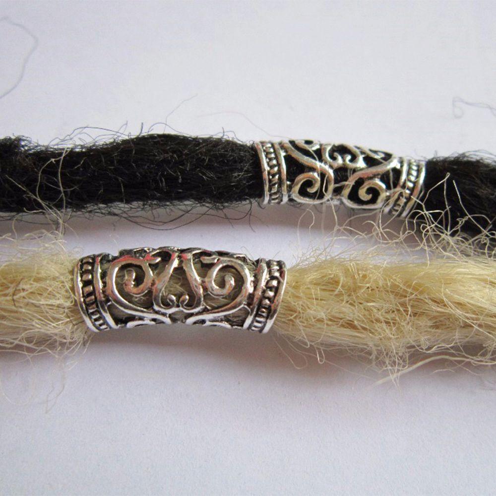 10pcs Hairstyling Tool Silver Spacer Micro Rings Tube Dreadlock Beads Cuff Clip Hair Braid Beads