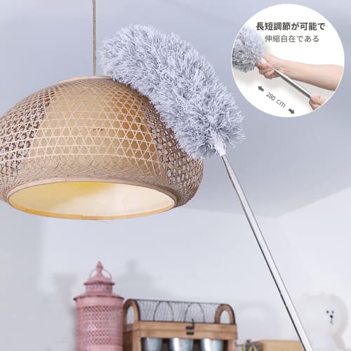 GreenGee Dust Collector, Duster Set (2 Replacement Heads), Handy Mop, Extendable Up To 280cm, Perfect for Deep Cleaning, High Places, Hand Washable, B