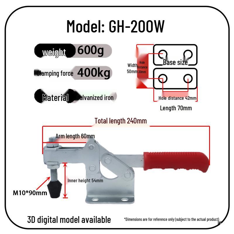 200W Industrial Quick-Release Lever Clamp for Mechanical Equipment