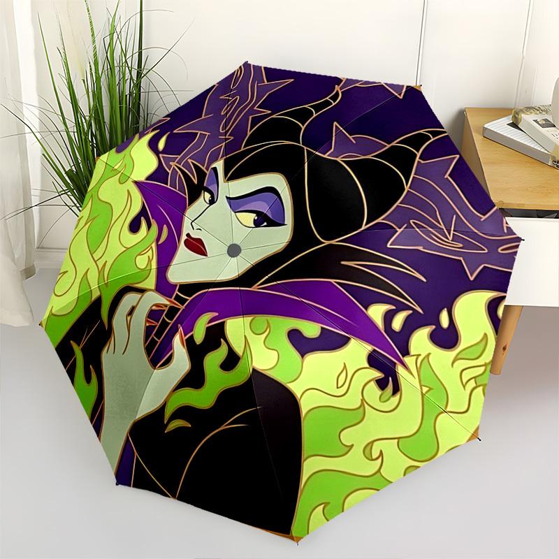 

Maleficent, Villain Themed Automatic Opening and Closing Umbrella, Brightly Colored 8-rib Portable Umbrella, Suitable for Men and Women, A P