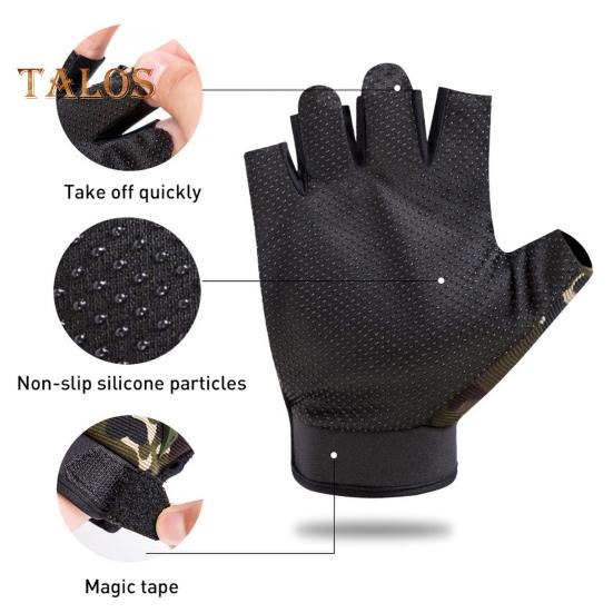 1 Pair Kids Half Finger Gloves Anti-Slip Sport Mittens Large Area Anti-Slip Design Elastic Soft Gloves