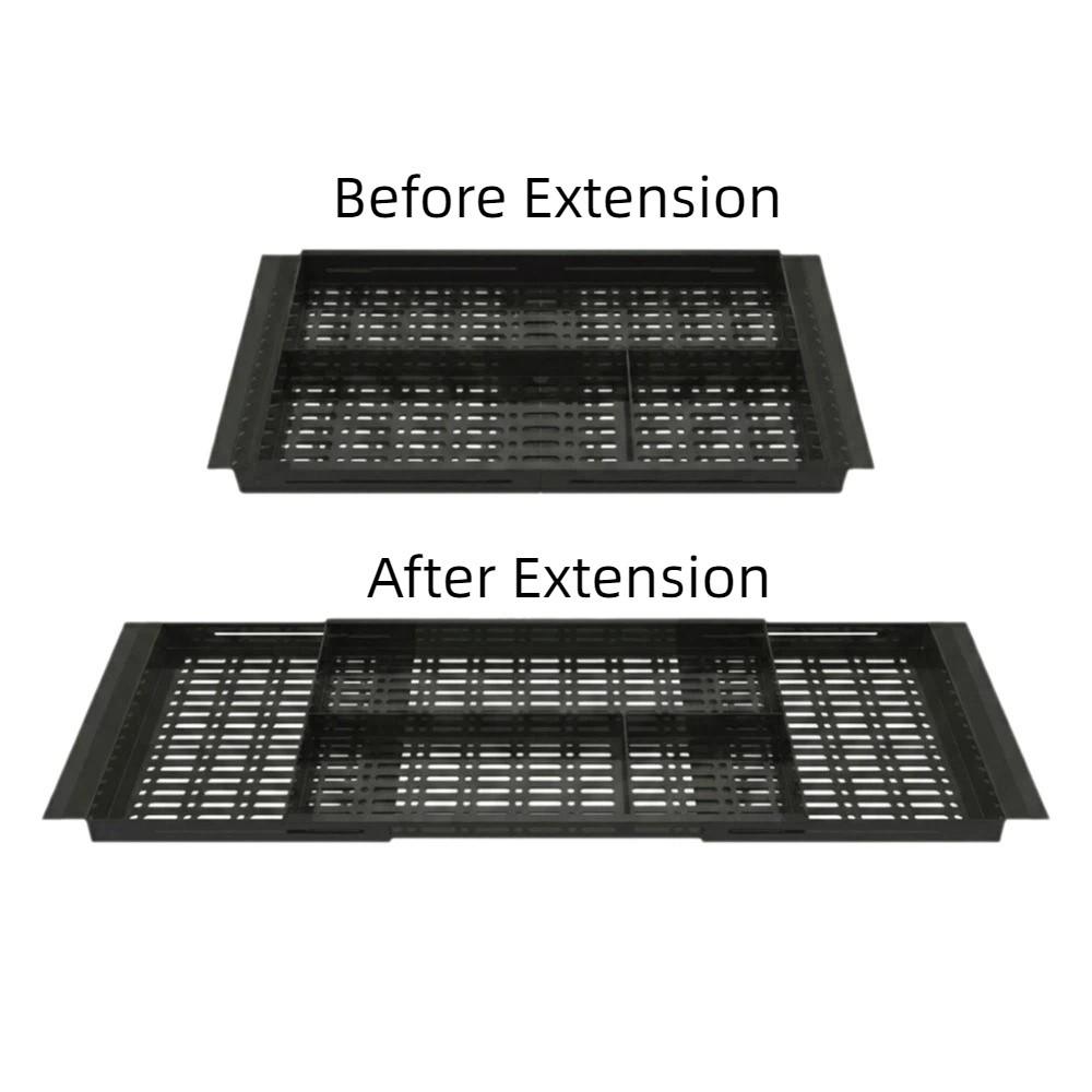 Space Saving Adjustable Cutlery Tray Plastic Cutlery Holder Expandable Drawer Organizer Spoons чёрный