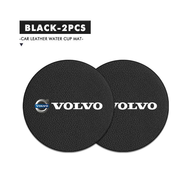 2pcs Car Cup Coaster High Quality Colorful Non Slip Pad Parts For Volvo AWD XC60 S40 XC40 XC90 C30 C70 S60 S80 S90 T6 V40 V50