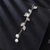 Long Tassel Chain Leaves Pendants Necklace For Women Trendy Crystal Pearl Sweater Chain Accessories On Neck Fashion Jewelry Female