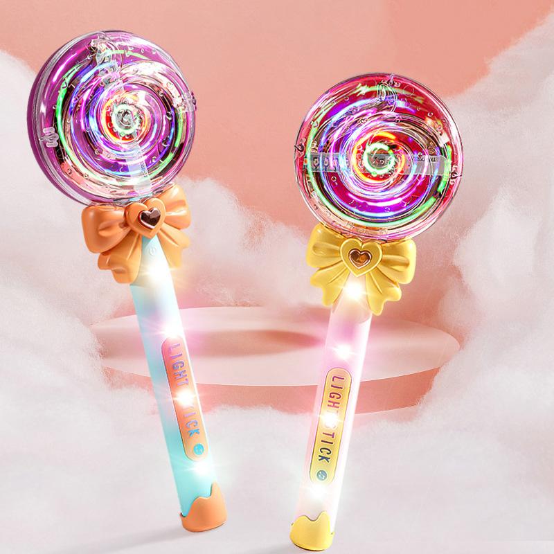 Car Beautiful Stickers Girls Magic Lollipop Wand Princess Flash Wand Glowing Sound Effect Fantasy Fairy Stick Cartoon Flash Wand Children's Toys Gift