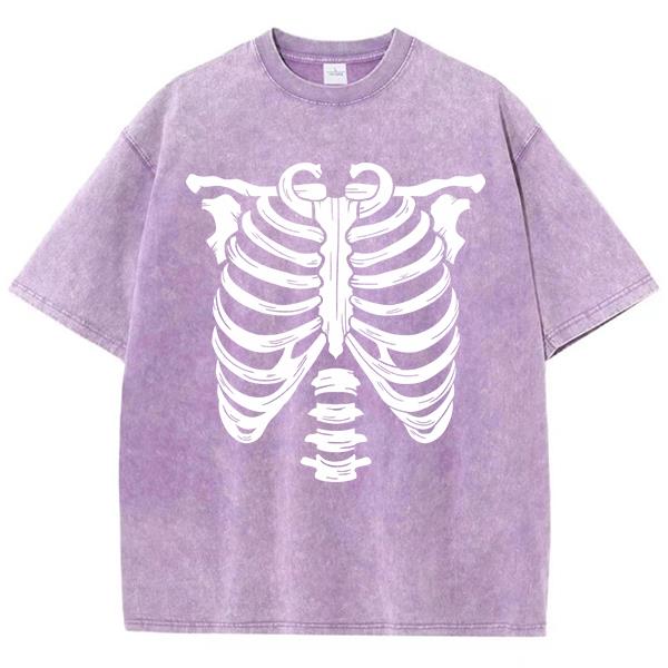 Skull Bone Pattern Design Print Tee Shirt Male Cotton Soft T Shirt Originality Breathable T-Shirts Art Fashion Short Sleeved