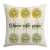 Summer Chrysanthemum Pillowcase Green Plant Flower Polyester Printed Sofa Cushion