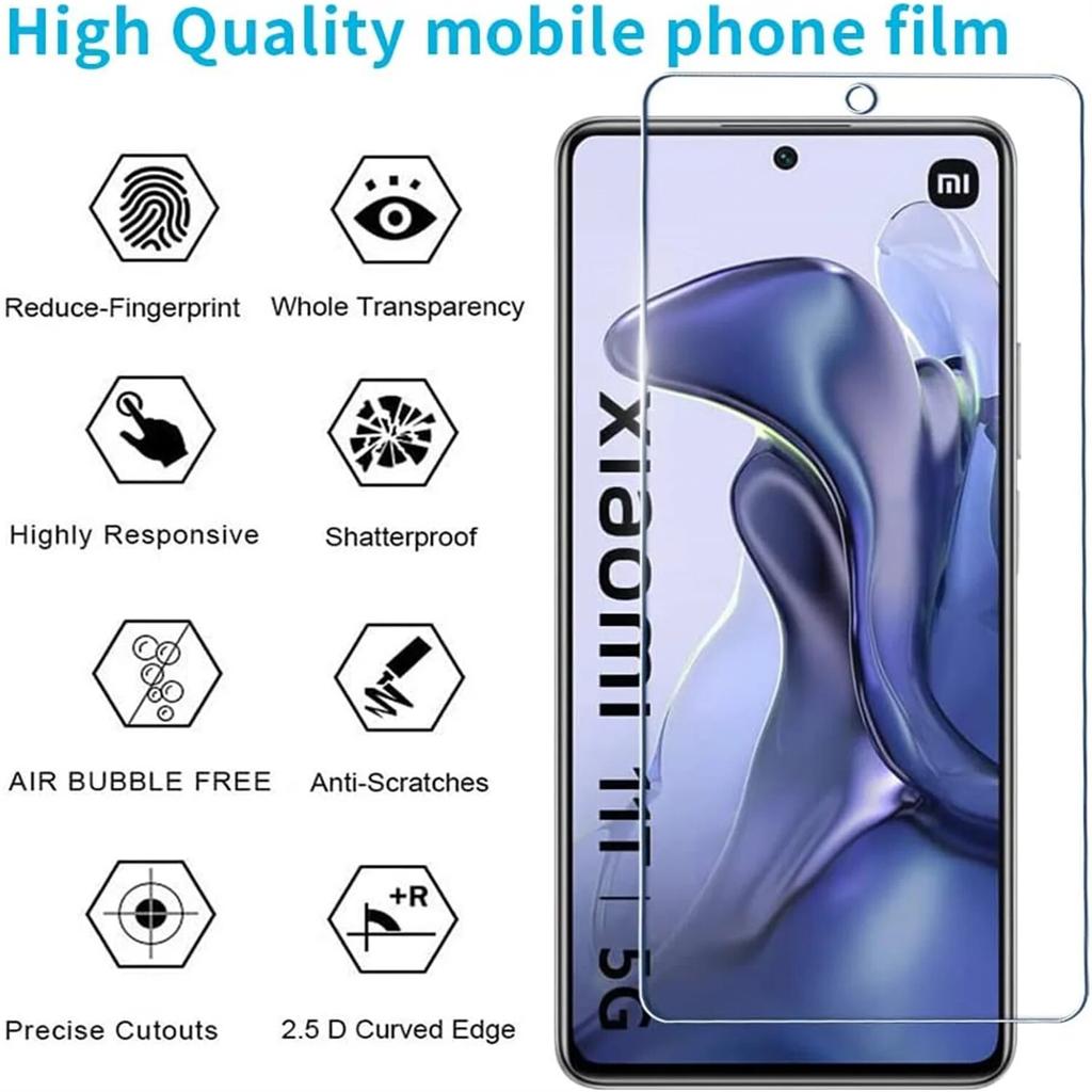 4Pcs For Xiaomi 11T Screen Protector Glass Film For Xiaomi 11T Pro Tempered 9H Glass For Xiaomi 11t Pro Glass
