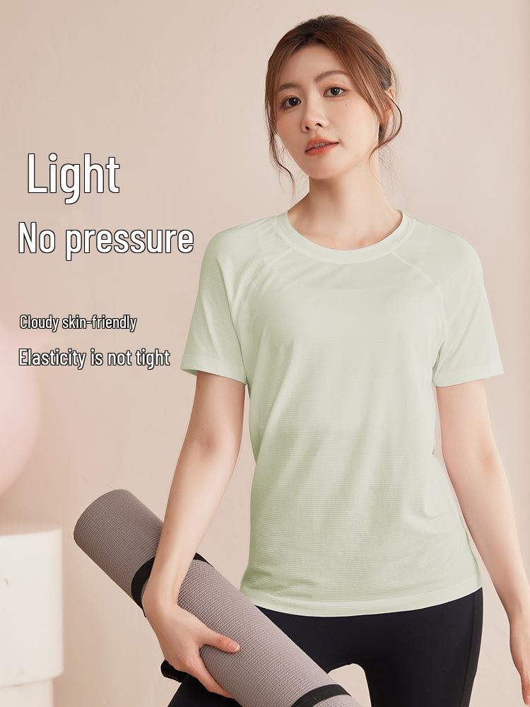 Women's Plus Size Slimming Quick-Dry Yoga T-Shirt - Short Sleeve Sports Top for Running & Gym