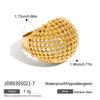 Uworld Unique Designer Gold Color Plated Mesh Hollow Spherical Exaggerated Rings Waterproof Stainless Steel Women Jewelry