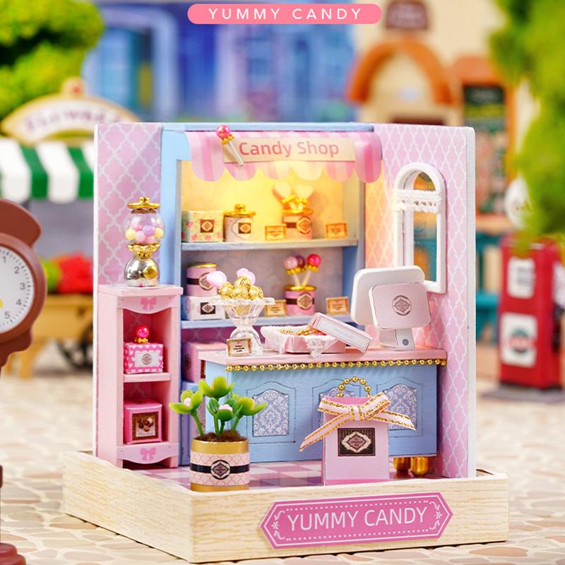 Mini Miniature Doll House DIY Small House Kit Making Room Toys Home Bedroom Decorations With Furniture Wooden Craft DollHouses