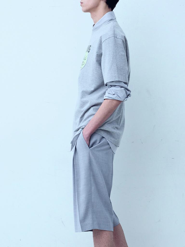 Luvm Wide Bermuda Pants For Men_Melange Gray
