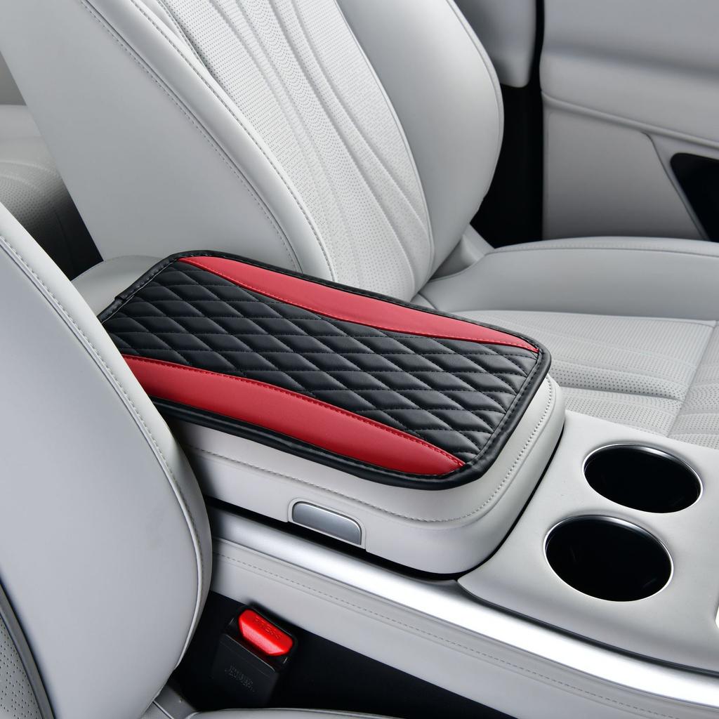Multi-color Car Armrest Box Cover, Armrest Box Mat, High-quality Artificial PU Leather Two-color Splicing Quilted Design