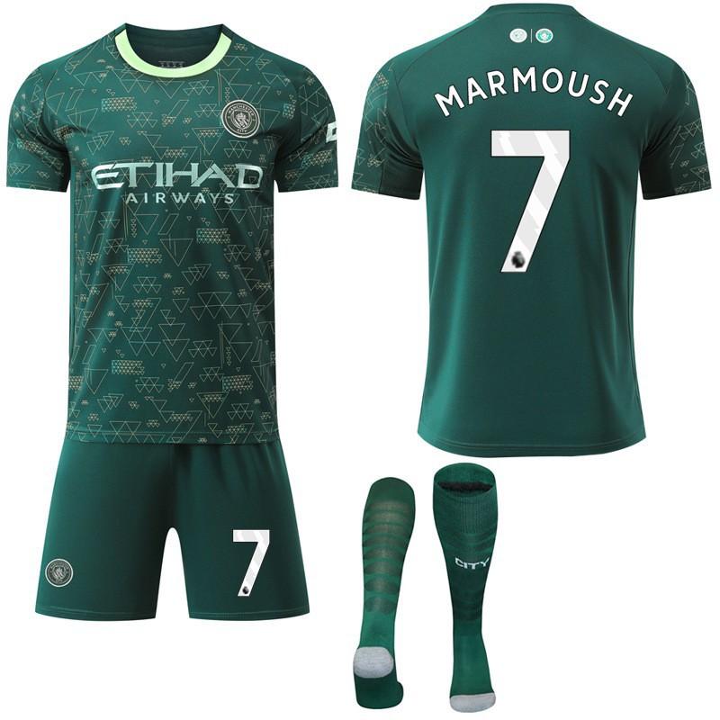 2025-26 Manchester City Tři Venkovní Zelená 47 Fudendoku Fotbalový Dres Trávový Dres Ne. 9 Harland Set