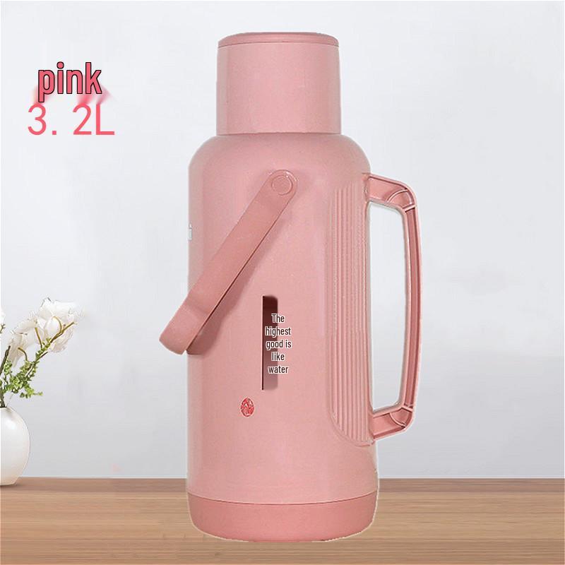 Large Leather-Covered Thermos Flask for Home or Dorm Use - Keeps Tea Warm, Plastic Exterior, Ideal for Students