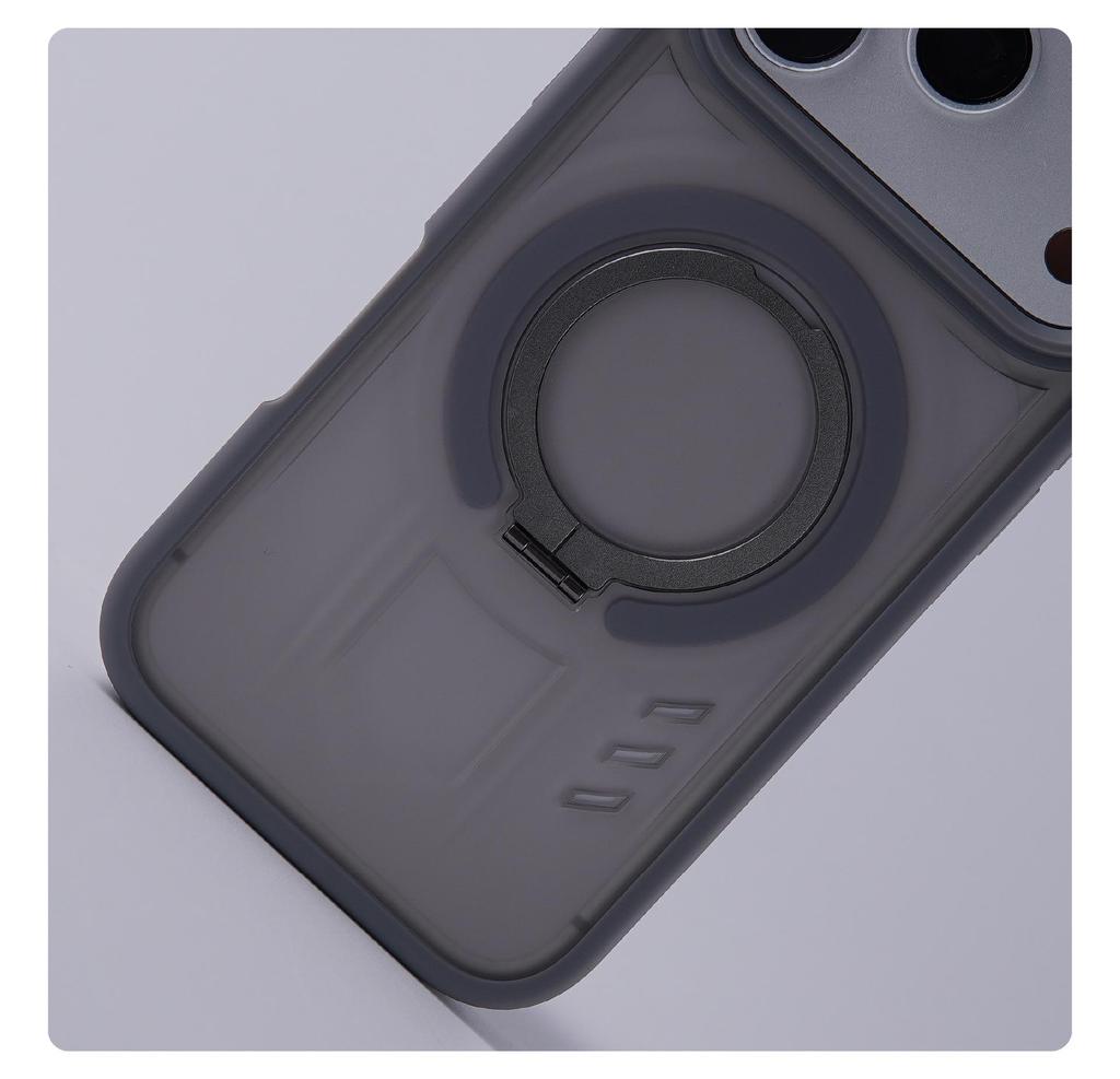 iPhone 17 Pro Max Magnetic Ring Stand Case with Skin-Feel Cover