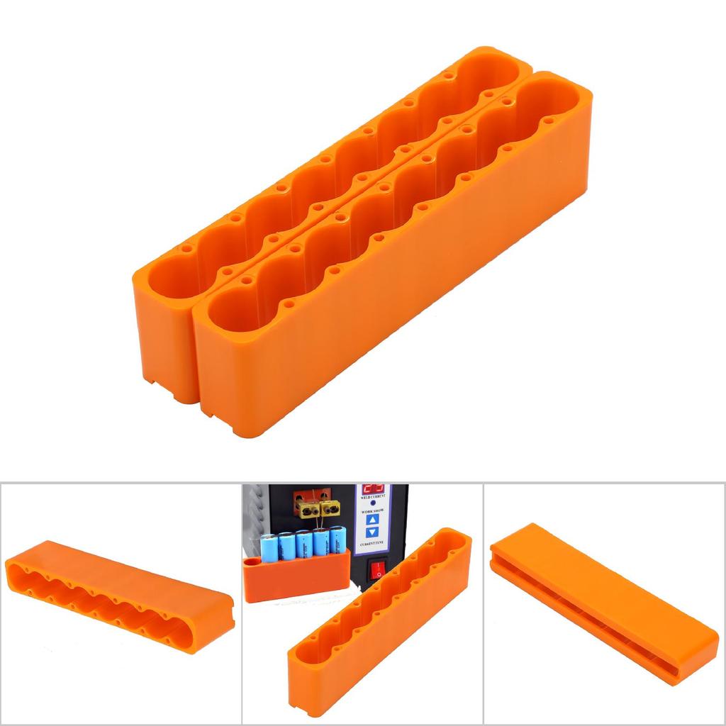 2PCS Industrial Plastic Adjustable 18650 Battery Pack Spot Welding Fixing Clamp (8Section)