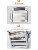 Fuxing Brand Hand-Crank Pasta Press Noodle Maker with Disassembly-Free Blade and Tray, Stainless Steel
