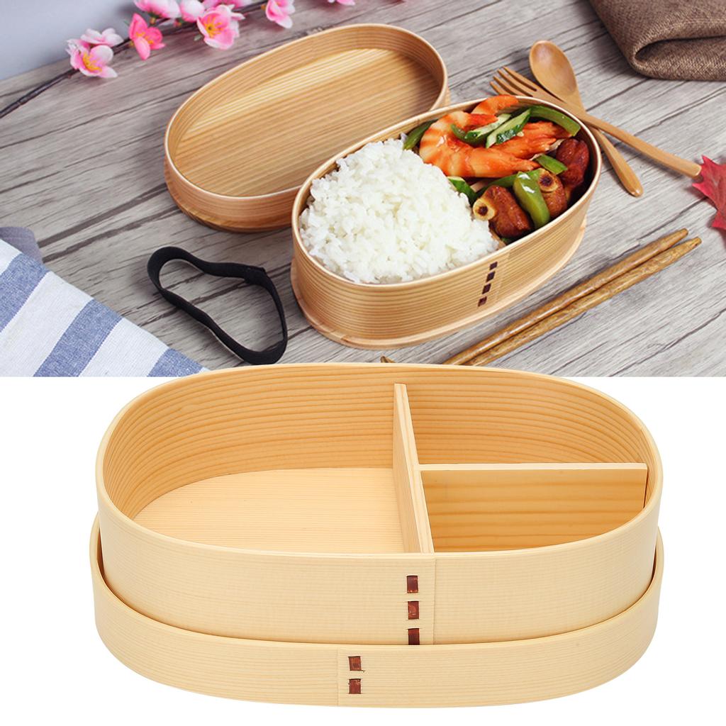 Bento Box Tragbar Japanischer Stil Einlagig Holz Lebensmittel Sushi Behälter Geschirr