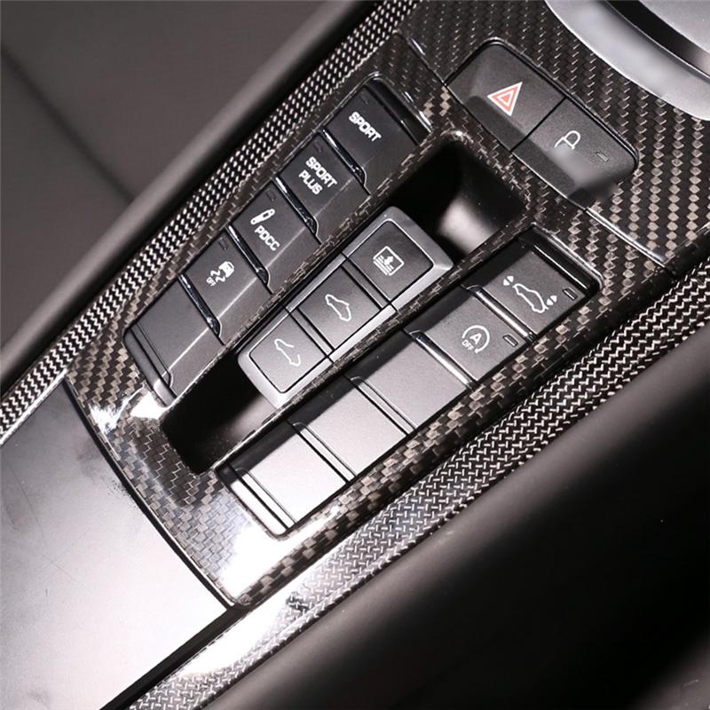 For Porsche 911 718 2012-2019 Dry Carbon Fiber Central Control Mode Switch Button Panel Trim Sticker Car Replacement Accessories