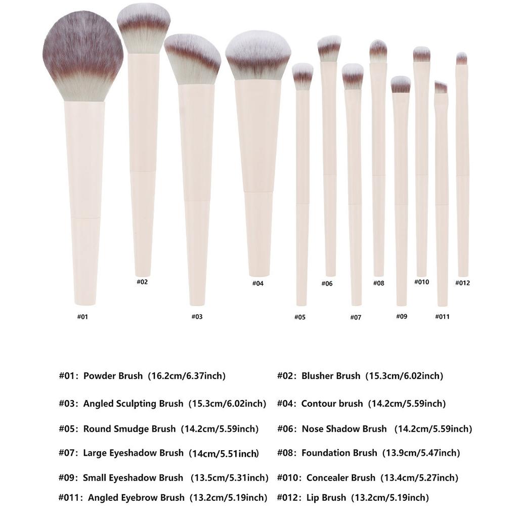 6/12 Makeup Brush Set Makeup Brush, Eye Brush Foundation Brush Artificial Bionic Fiber Hair Beauty Tool
