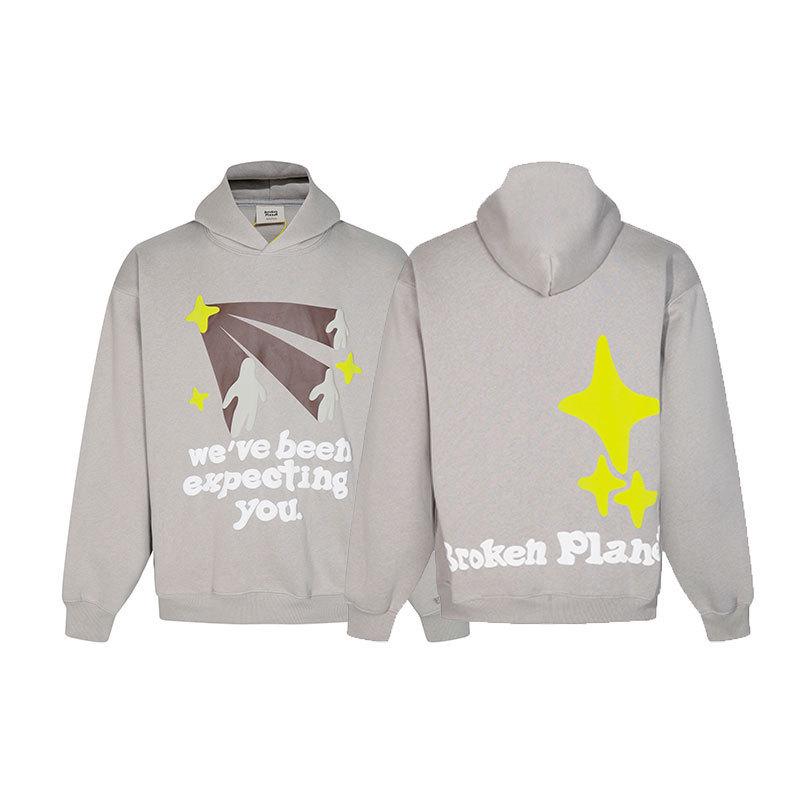 Unisex Broken Planet Print Velvet Hoodie - Trendy & Casual