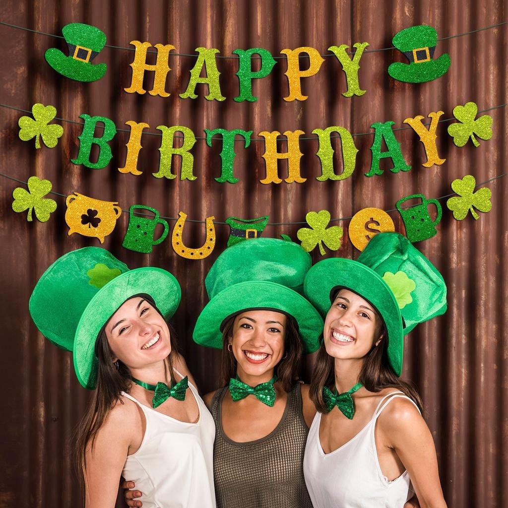 Day St Patricks Irish Festival Decor Banner Cake Topper Party Decor Supplies