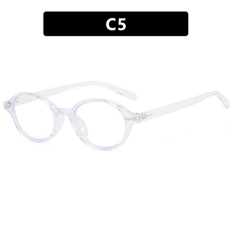 

Trendy Oval Mini Frame Optical Glasses Retro Artistic Flat Lens Eyewear Fashionable Eyeglass Frame For Cultural Lenses No degree 0