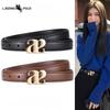 Women's Belts, Ladies' Smooth Buckle Belts, Fashionable and Versatile Thin Belts, Casual Pants Belts