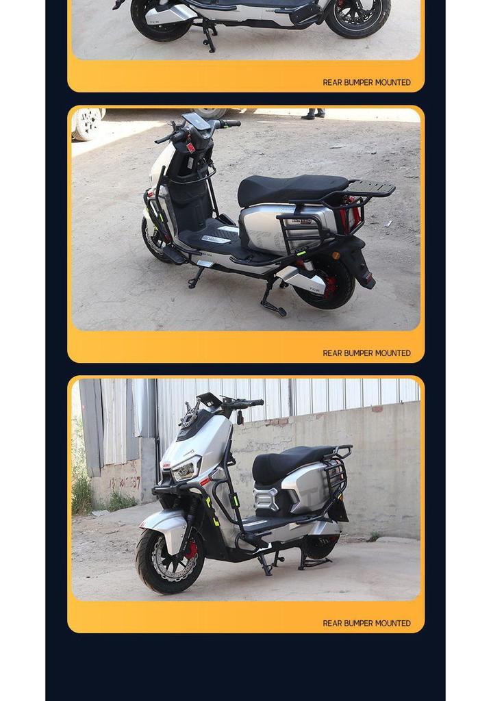 Fengshen Electric Scooter Crash Bars with Footrests: Anti-Fall Bumpers & Luggage Racks for Modified Bikes