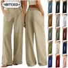 Women's Fashion Casual Solid Color Print Pants & Capris
