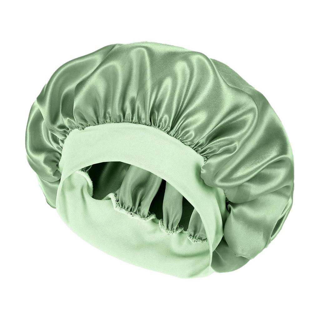 Grenzüberschreitende Elastische Satin-Schlafmütze mit breiter Krempe für Haarpflege und Wochenbettgebrauch für Frauen