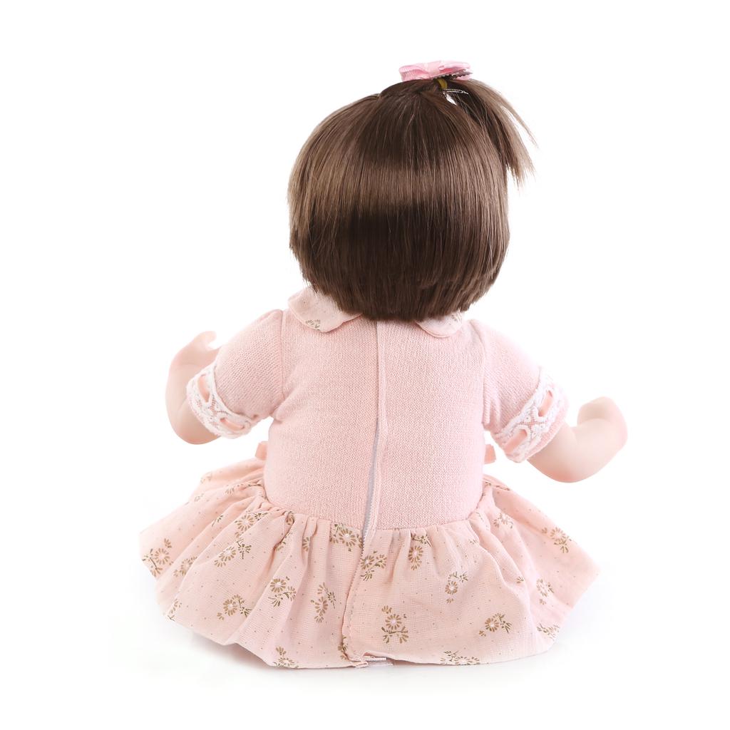 Pinky Soft Vinyl Silicone Reborn Baby Girl Cute Doll 43CM Lifelike Baby Dolls