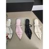 Korean Version of Pointed Cross with Outer Slippers Open-toed Sexy Beach Shoes 2025 Summer Niche Mid-heel Wedge Sandals