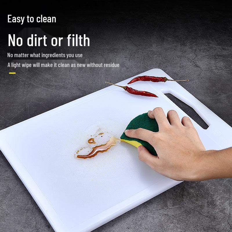 Thickened Non-Slip White PE Plastic Cutting Board - Mold-Proof, Large Rectangular Surface for Vegetables