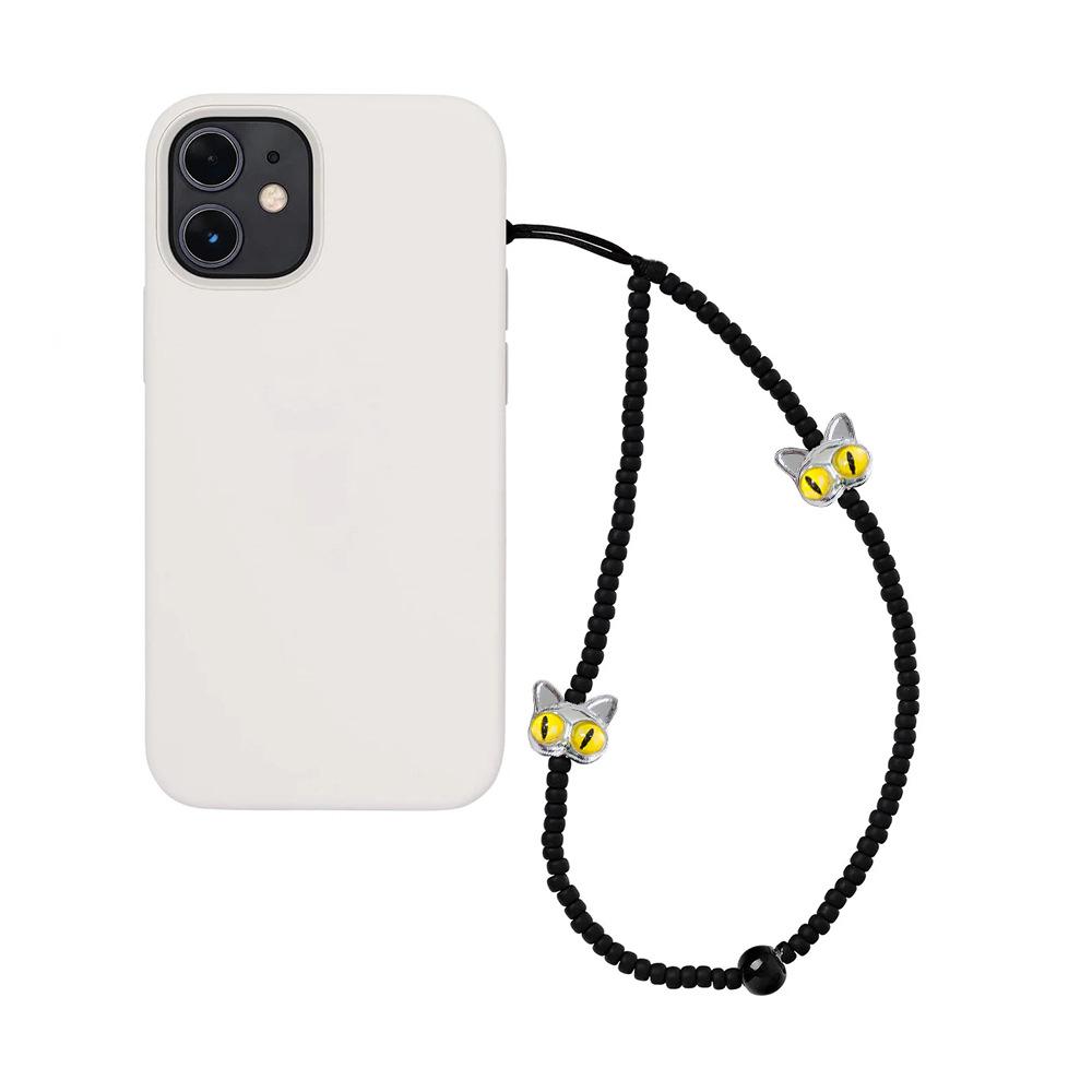 HERLOOK Phone Chain Cute Animal Black Cat Phone Charm Korea Mobile Strap Y2K Accesories for Women Cellphone Lanyard