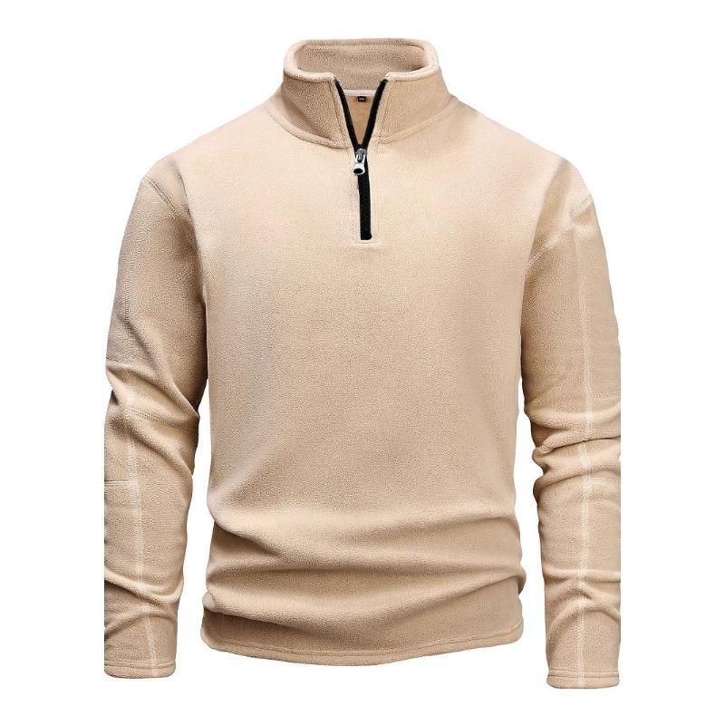 Men S Half Zip Stand Collar Long Sleeve Sweatshirt Autumn Winter Casual