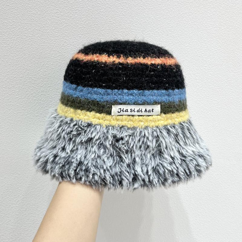 Winter Women's Plush Fisherman Hat Winter Warmth Thickened Hat Ear Protection