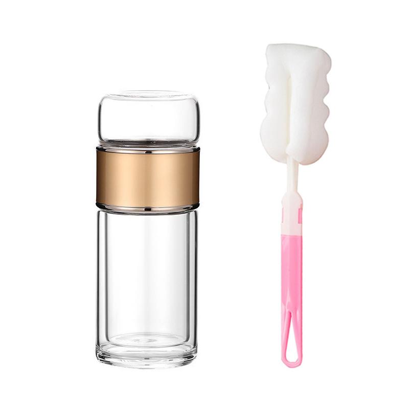 1pc Tea InfuserBottle Double Layer Leakage Proof Glass Water Bottle Separation of Tea and Water Mug Cup for Office Travel Home
