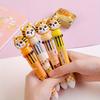 10pcs 0.5mm Cute little tiger ten-color ballpoint pen hand account marker pen 10 color cartoon head press ballpoint pen graffiti pen