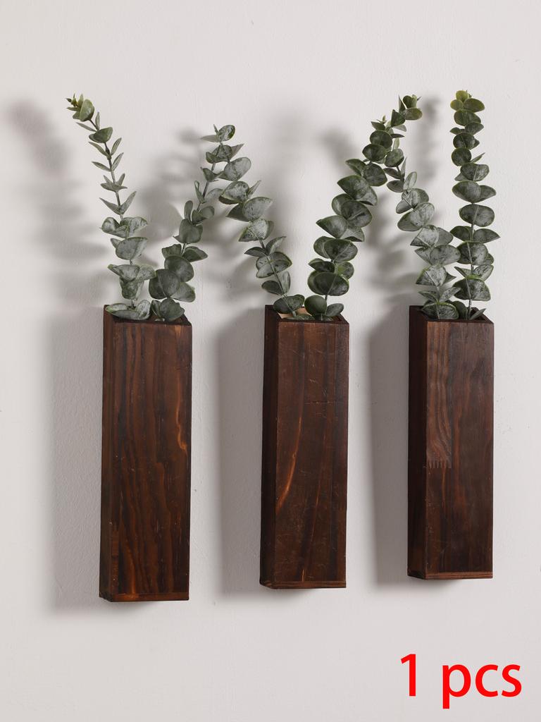 Wandpflanzer für Zimmerpflanzen Holz Wanddeko Schlafzimmer Wohnzimmer Holz Wandvasen für Trockenblumen und Kunstpflanzen