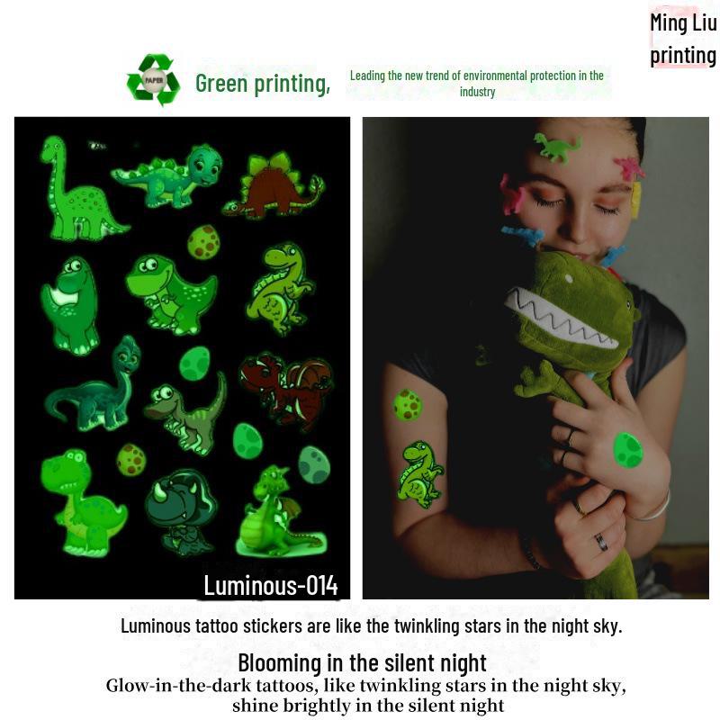 Children's Halloween Pumpkin Glow-in-the-Dark Cartoon Temporary Tattoo Stickers