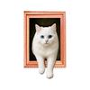 Whiteboards 3D Cats Magnets Decors with Framed Wood Design for Refrigerator Lockers Note and Home Office Accent Display