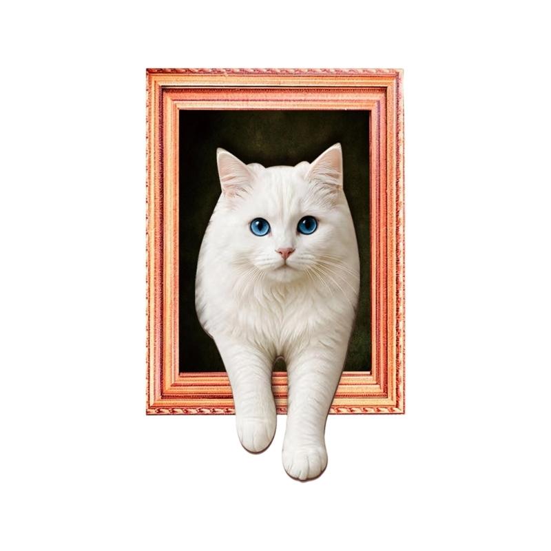 Whiteboards 3D Cats Magnets Decors with Framed Wood Design for Refrigerator Lockers Note and Home Office Accent Display