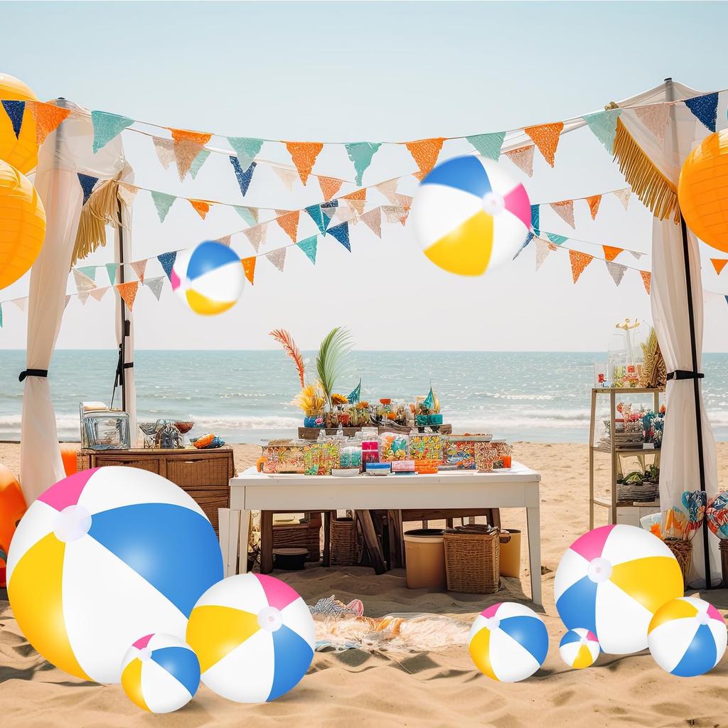 Huang Yem Beach Balls, Water Play Set (3-Pack6-Pack) - Beach Toys, Water Play, Bathing, Outdoor Activities, Summer Events, Travel, Summer Vacation,