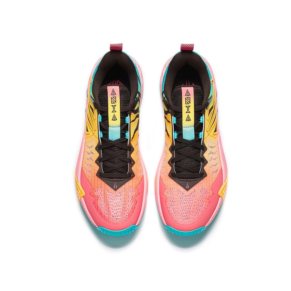 Anta KAI TEAM 2 Low Top Basketball Shoes Men's Pink Orange Blue 112621622-2