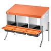 Hühnerlegeboxen, 3 Fächer, mit Stützbeinen, Einfache Eiersammlung, Verzinkter Stahl und Hochfester Kunststoff, Roll-Away-Legeboxen für