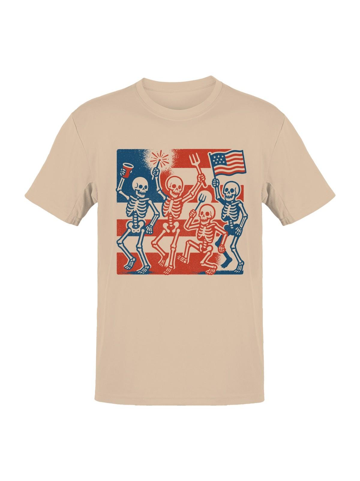 Patriotic Skeletons Mens T-shirt XXL